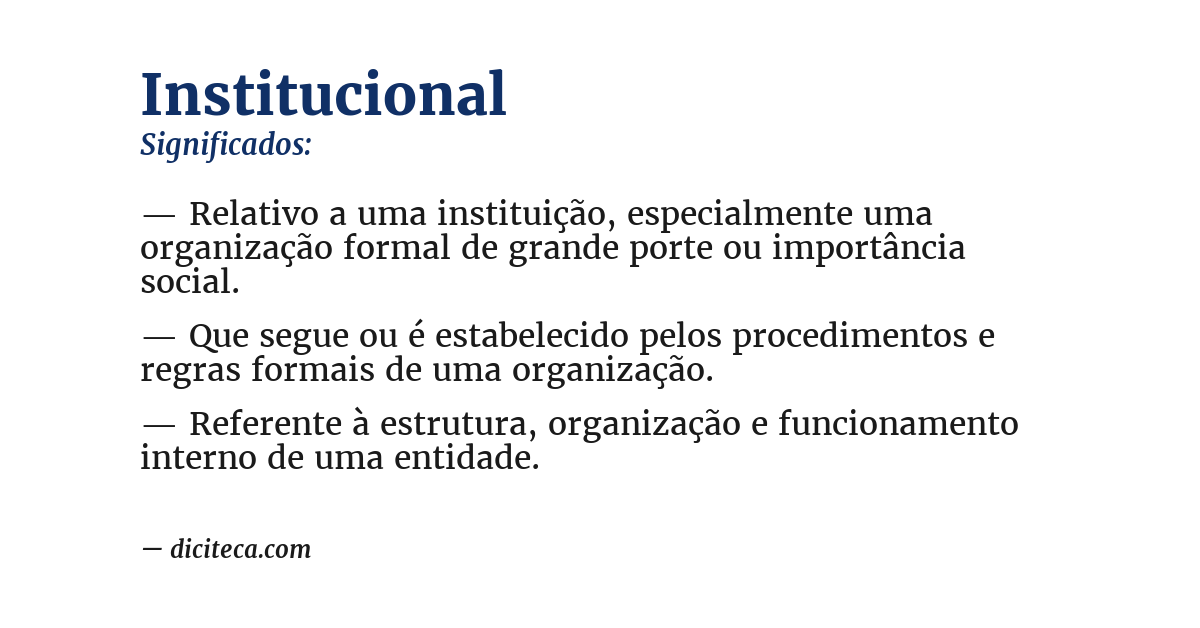 Significado de institucional