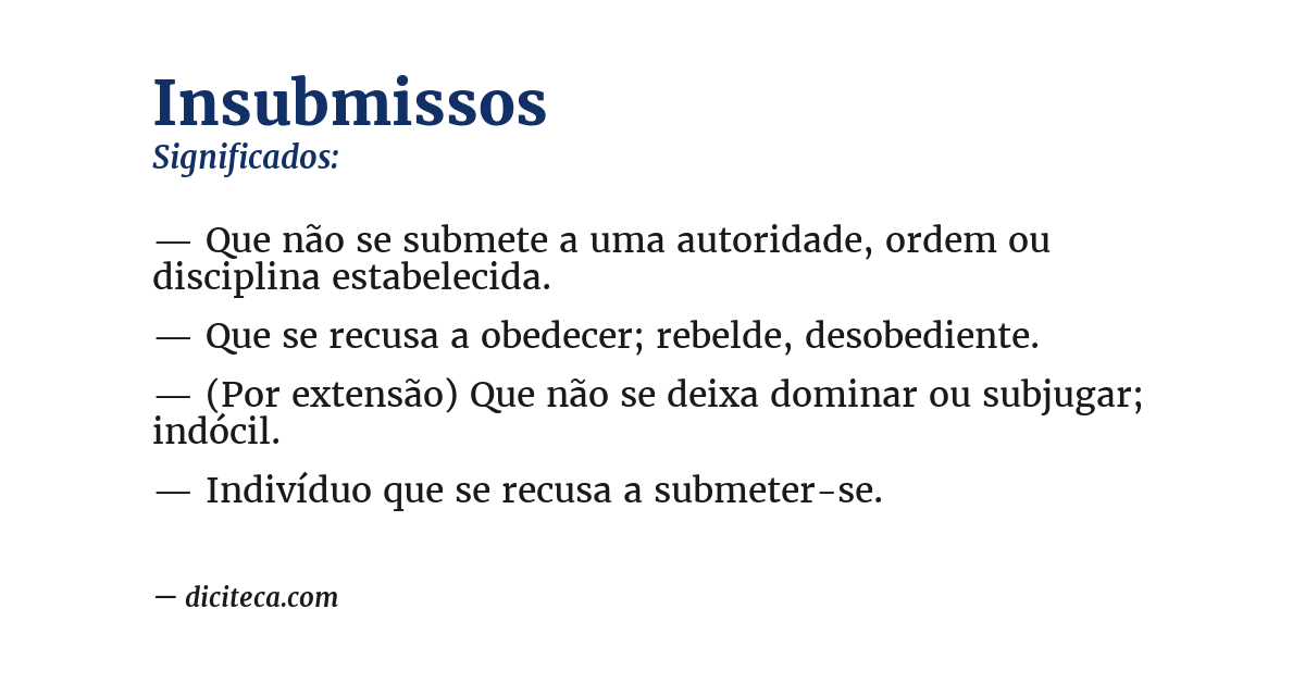 Significado de insubmissos