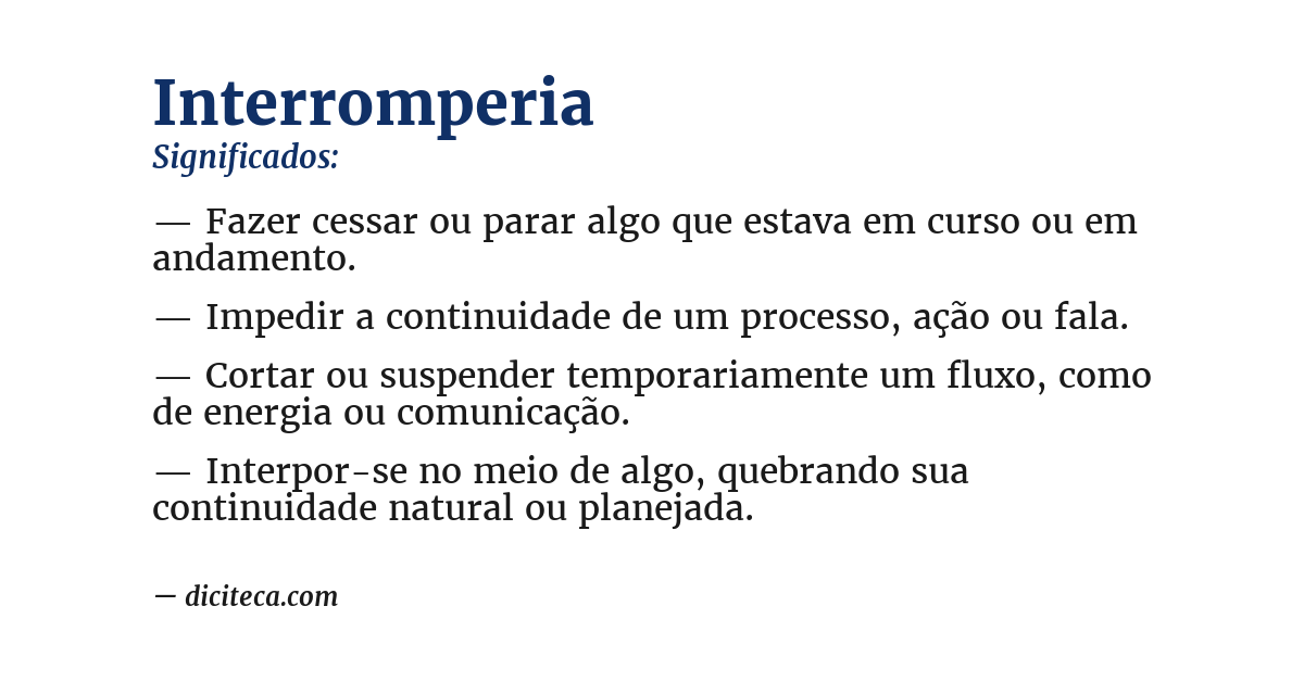 Significado de interromperia