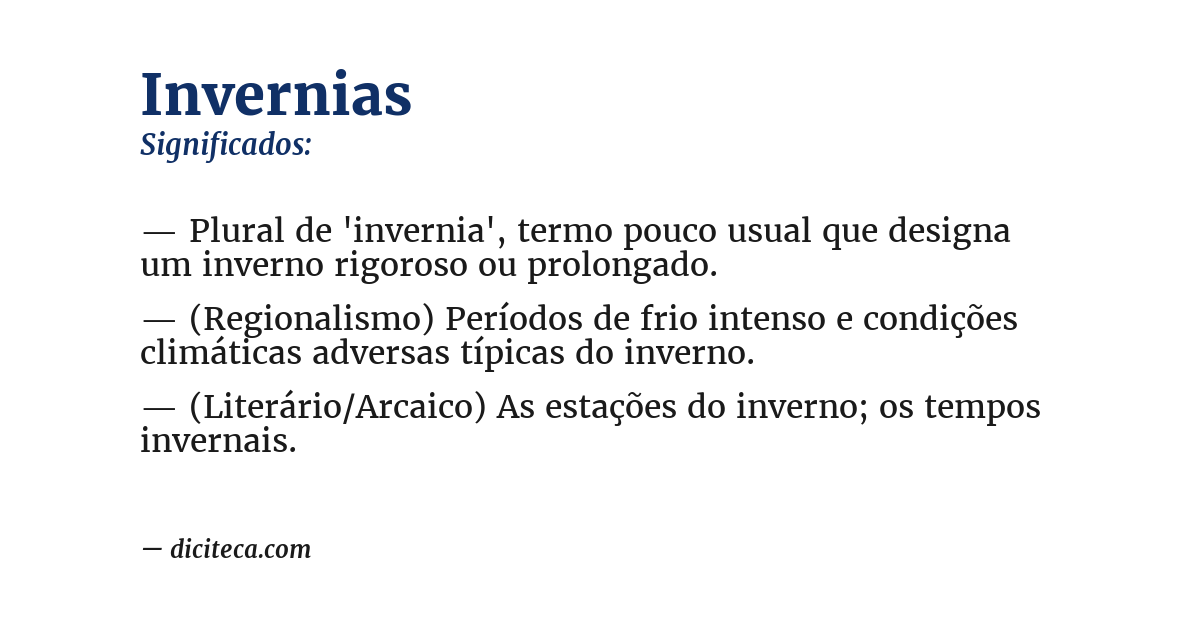 Significado de invernias