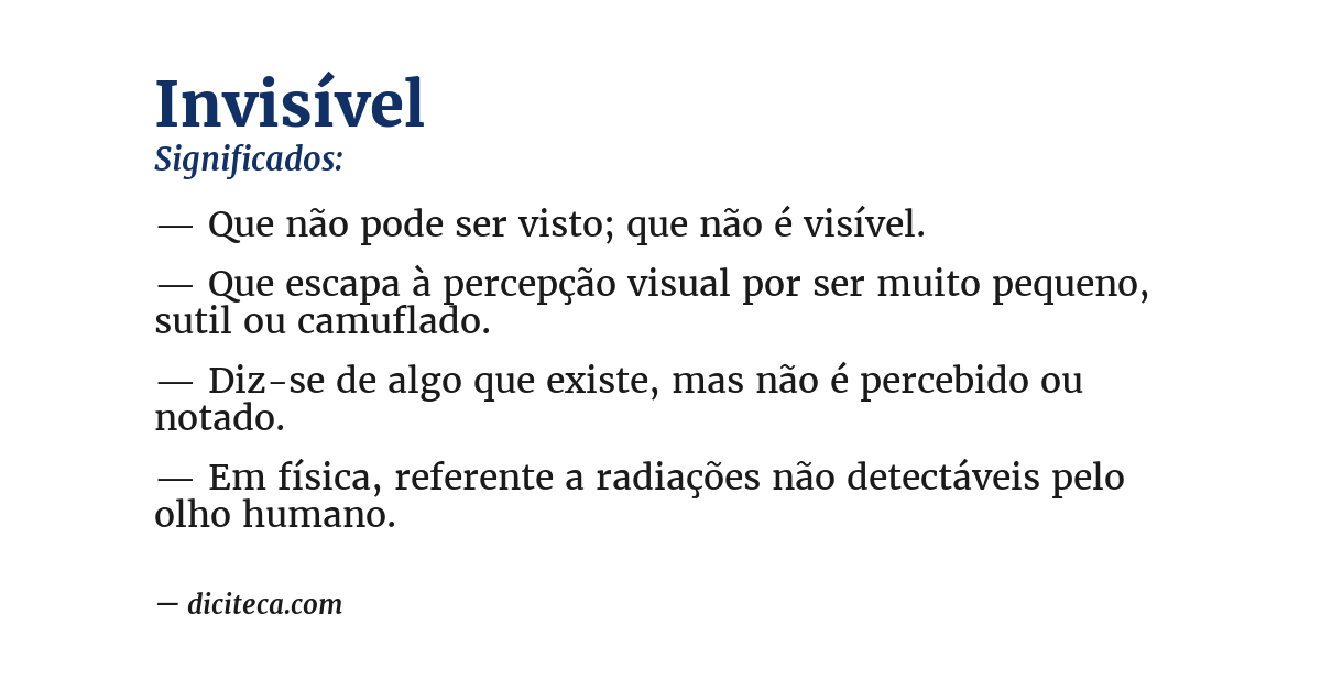 Significado de invisível