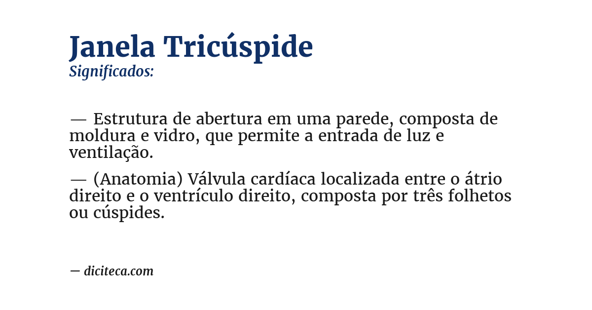 Significado de janela tricúspide