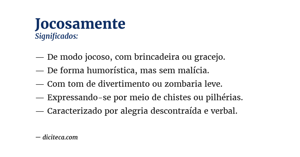 Significado de jocosamente