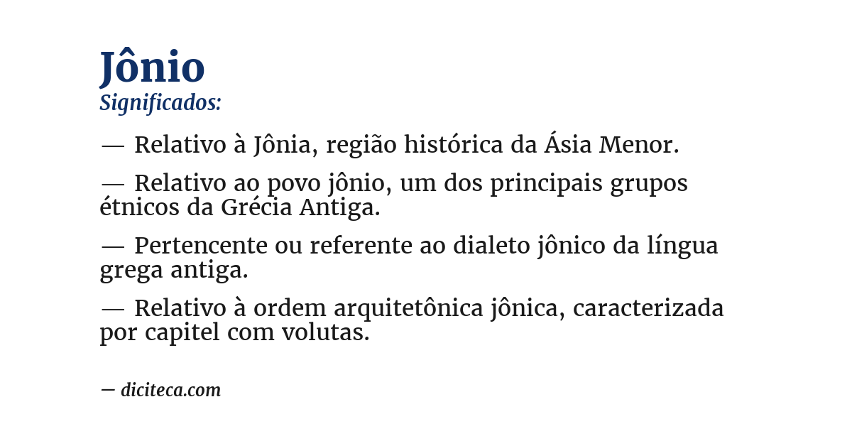 Significado de jônio