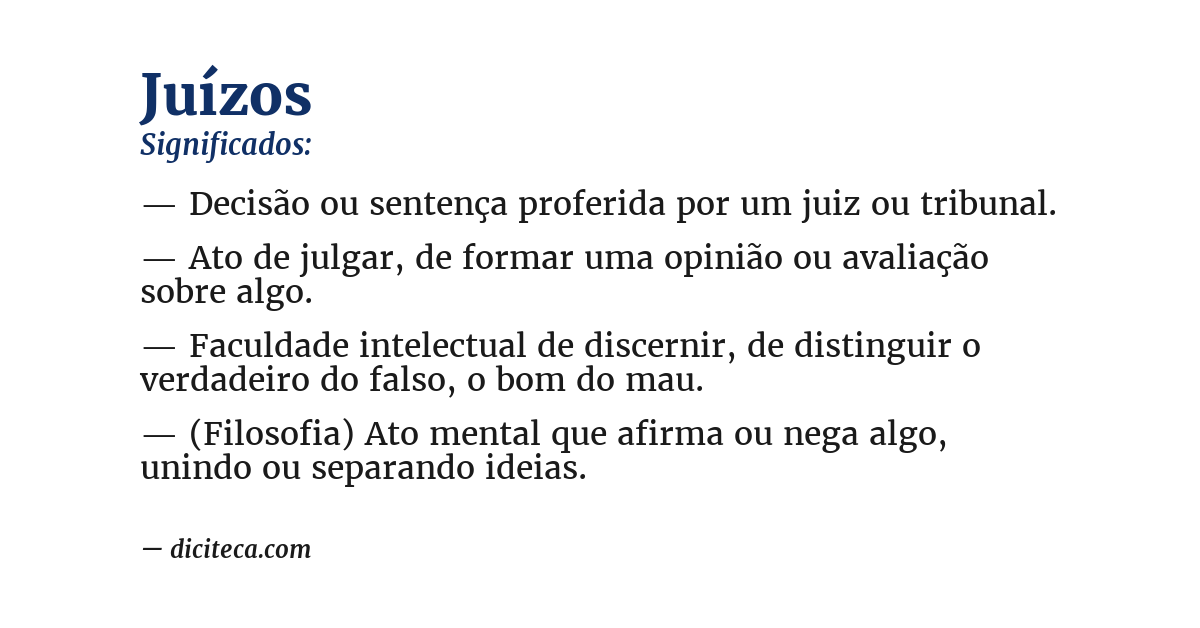 Significado de juízos