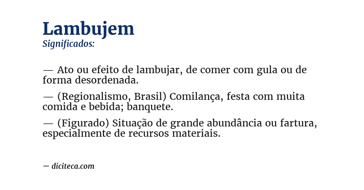 Significado de lambujem