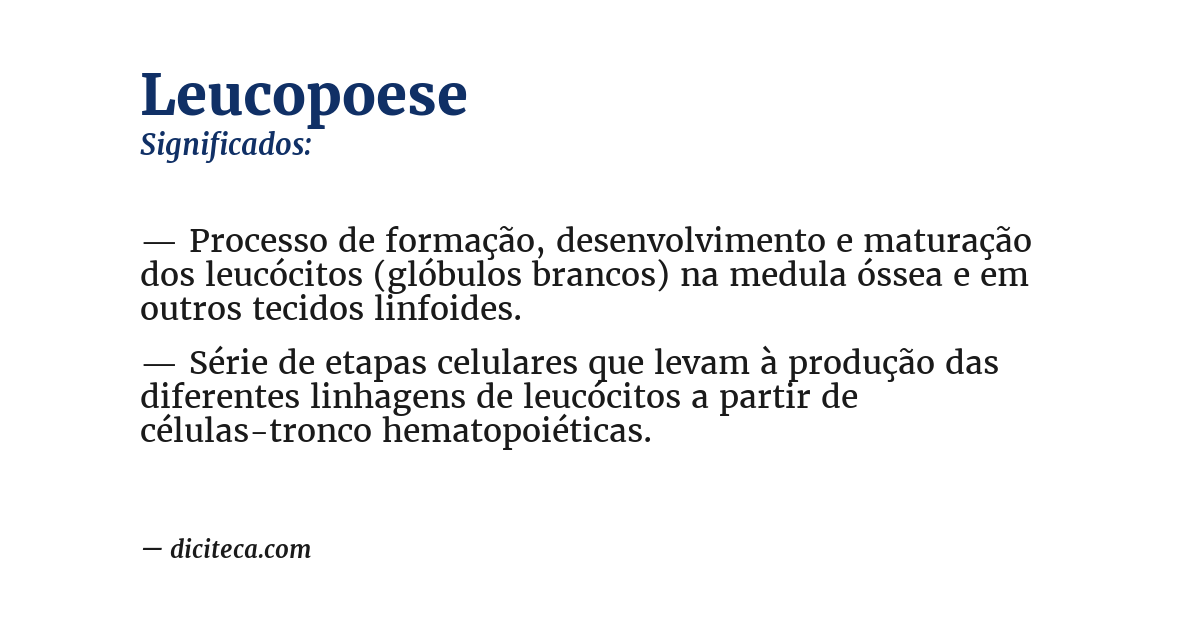 Significado de leucopoese