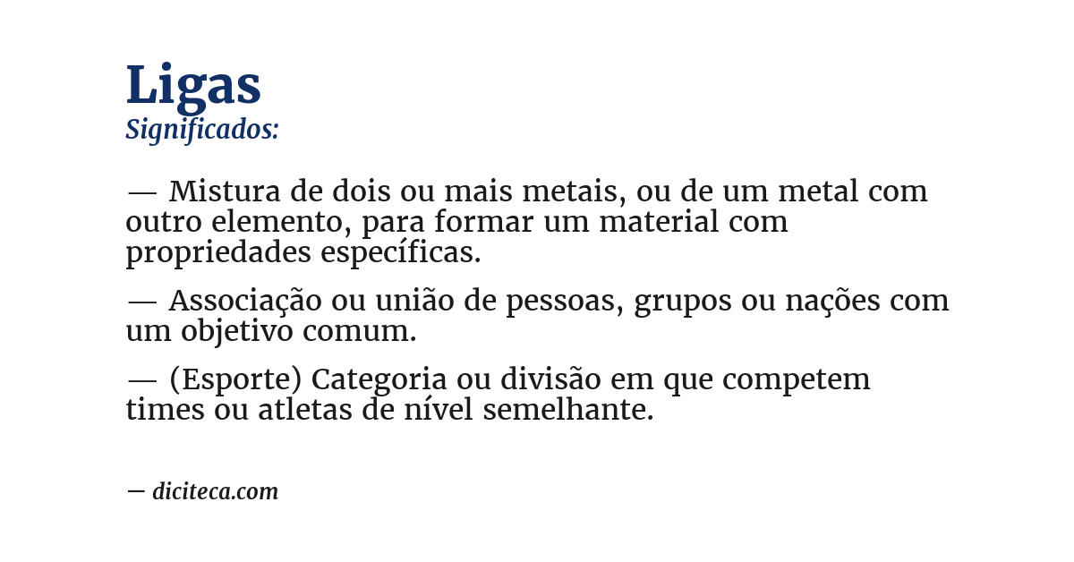 Significado de ligas