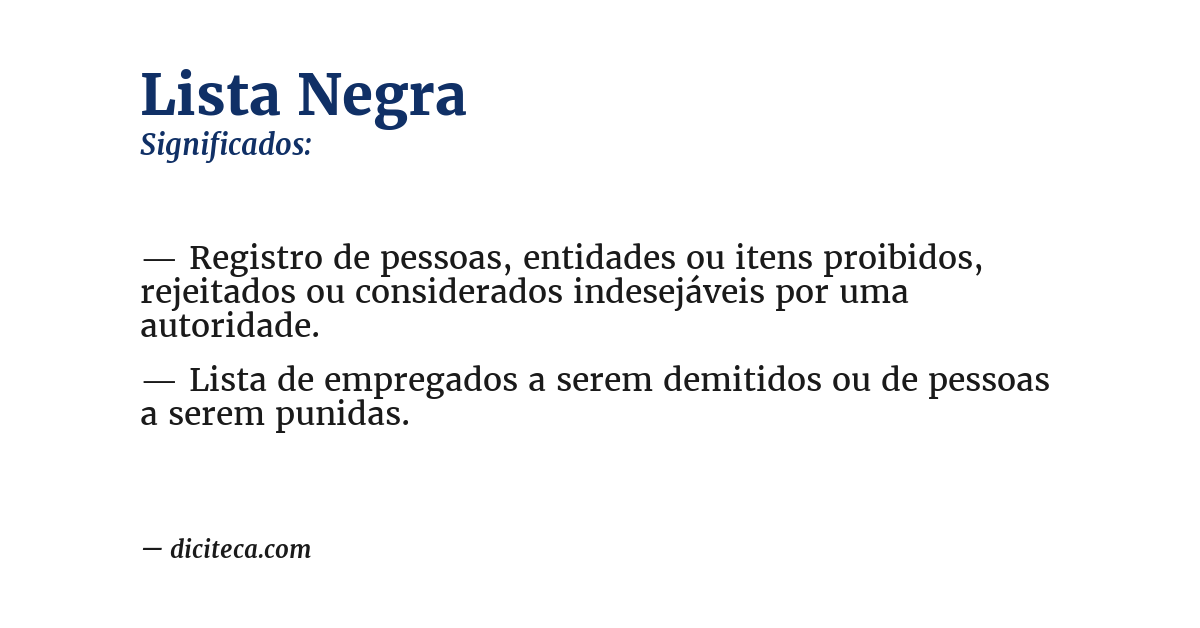 Significado de lista negra