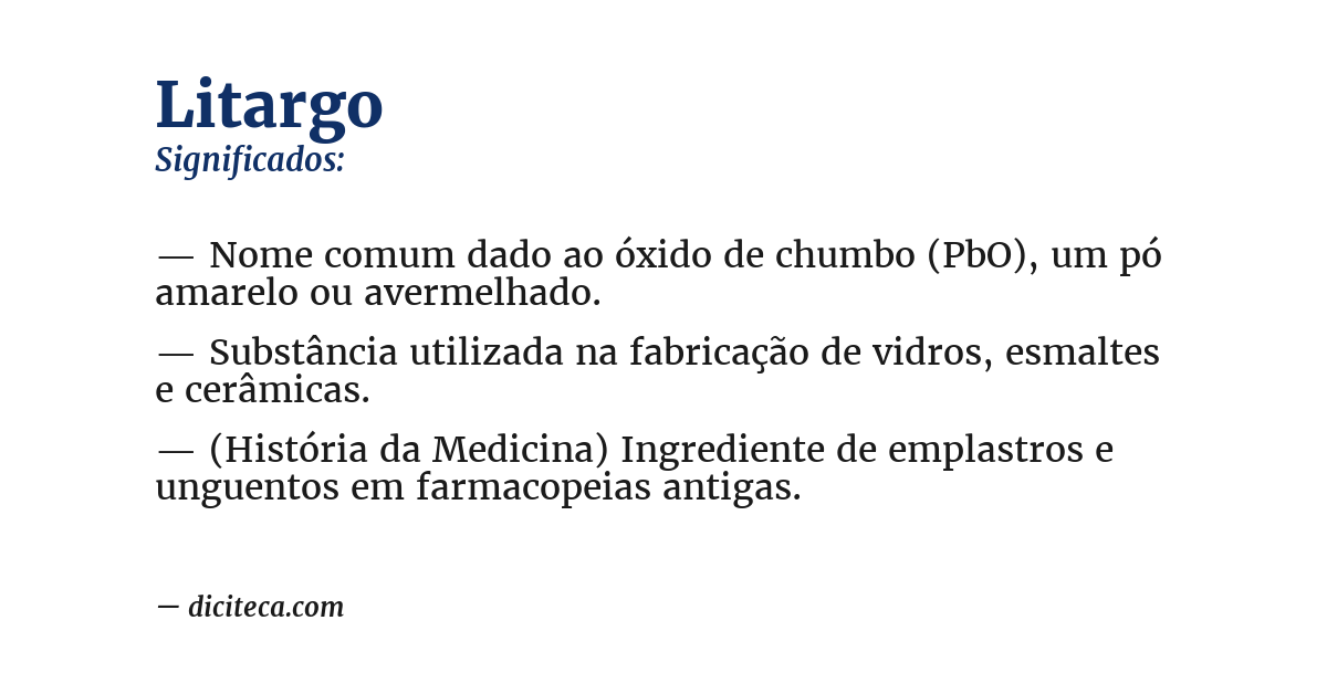 Significado de litargo
