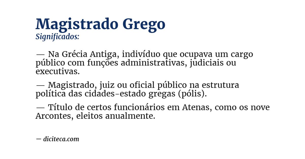 Significado de magistrado grego