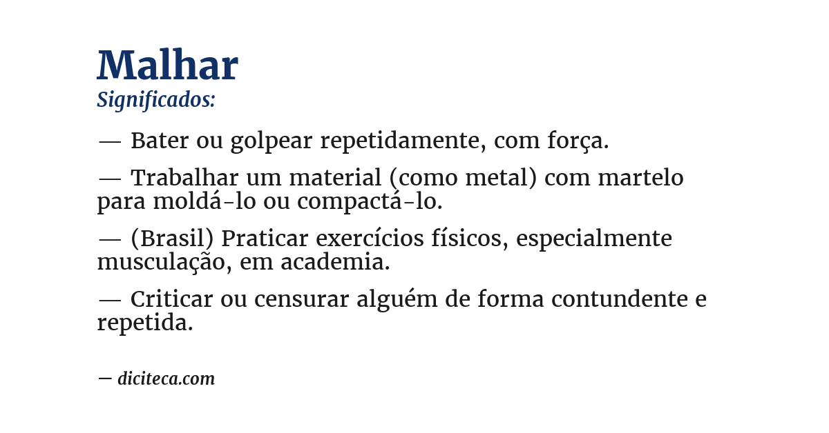 Significado de malhar
