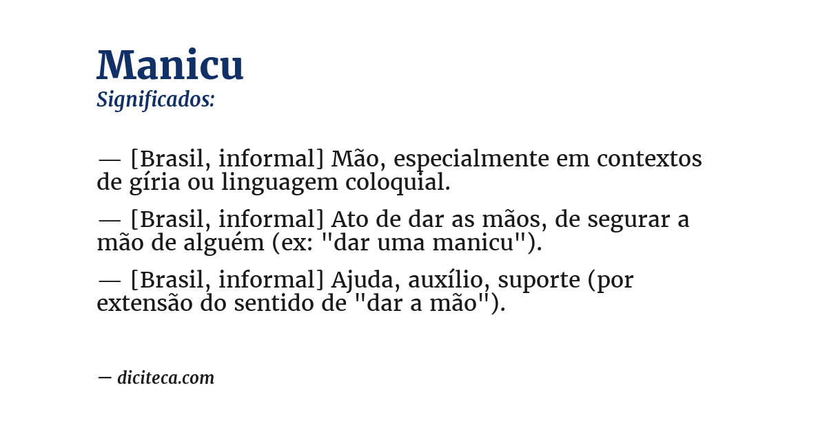 Significado de manicu