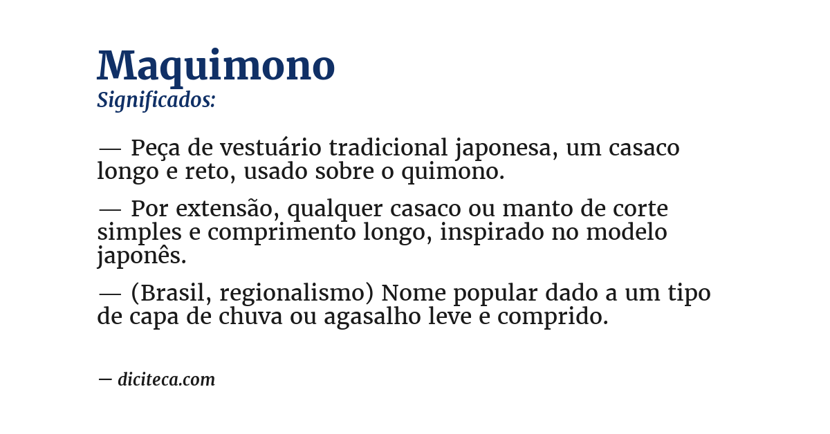 Significado de maquimono