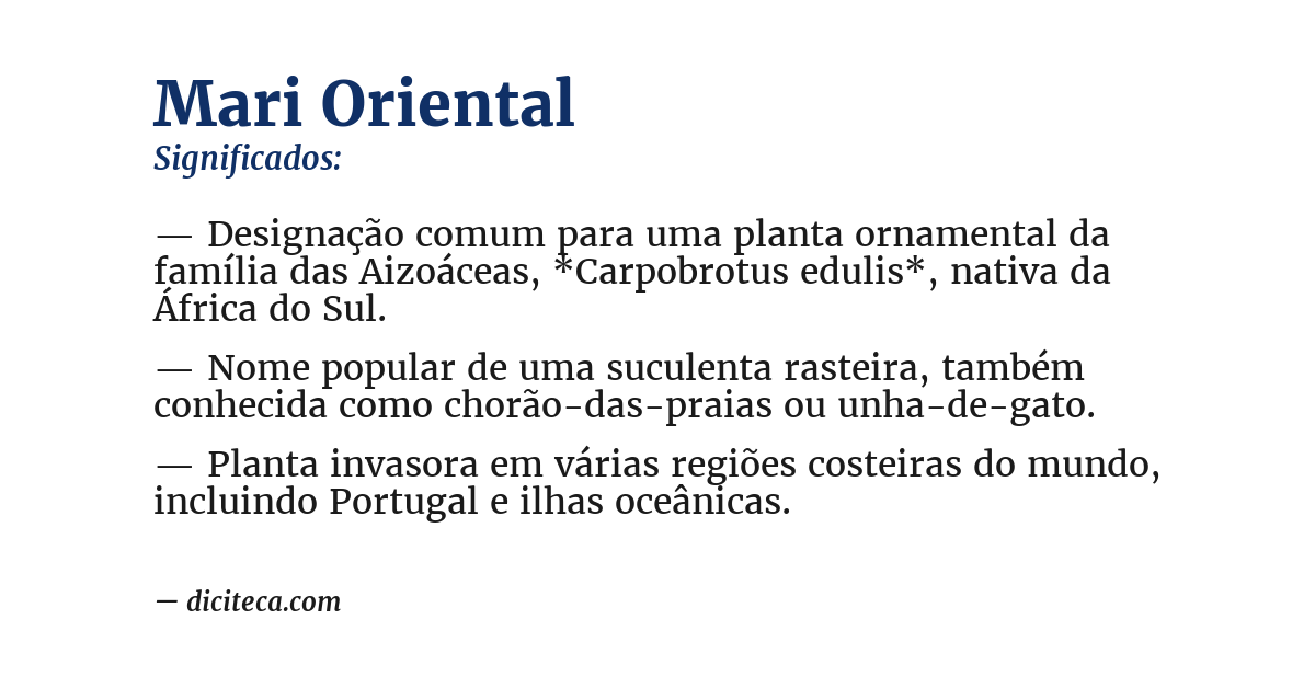 Significado de mari oriental
