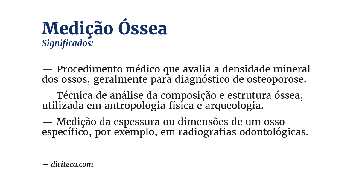 Significado de medição óssea