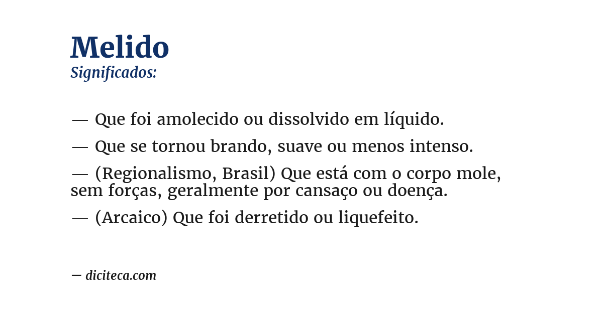 Significado de melido