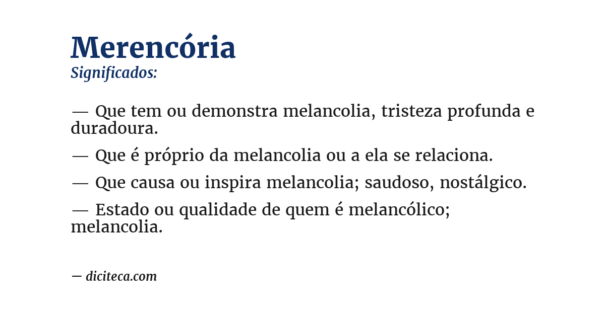 Significado de merencória