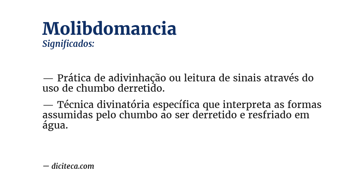 Significado de molibdomancia