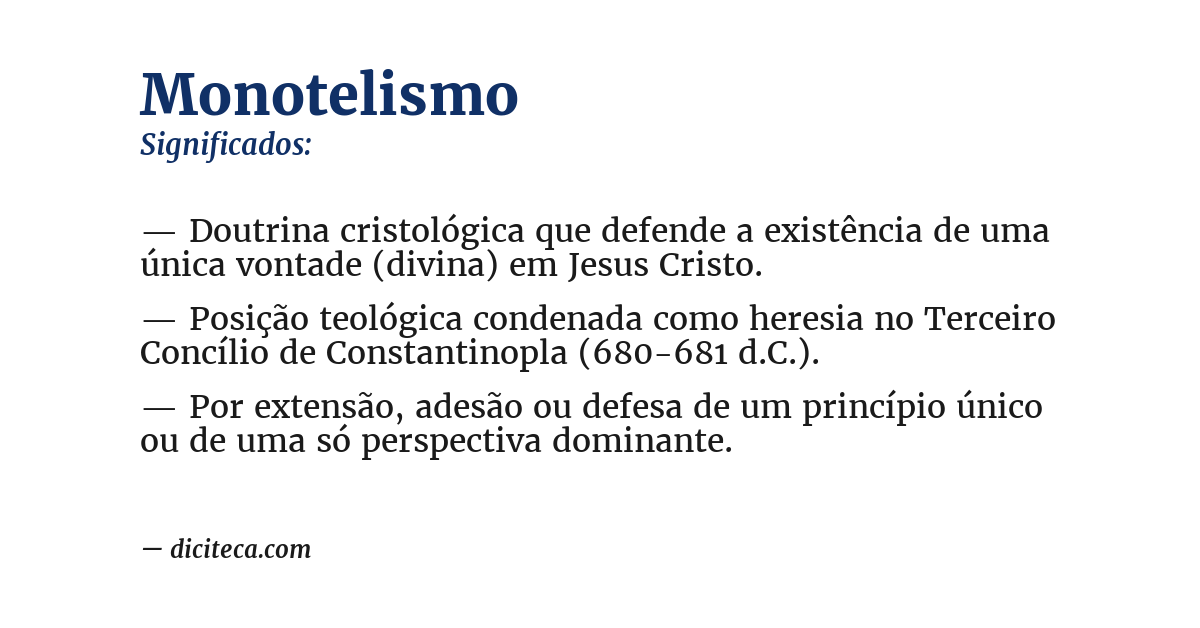 Significado de monotelismo