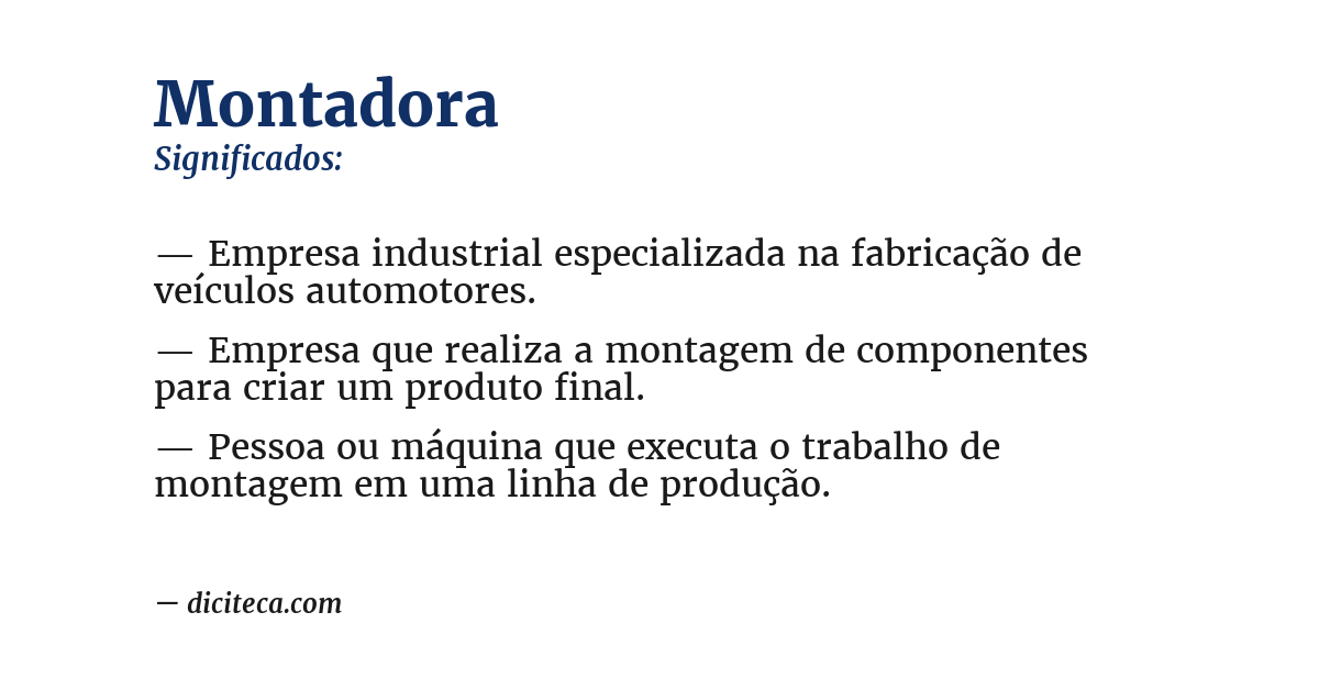 Significado de montadora