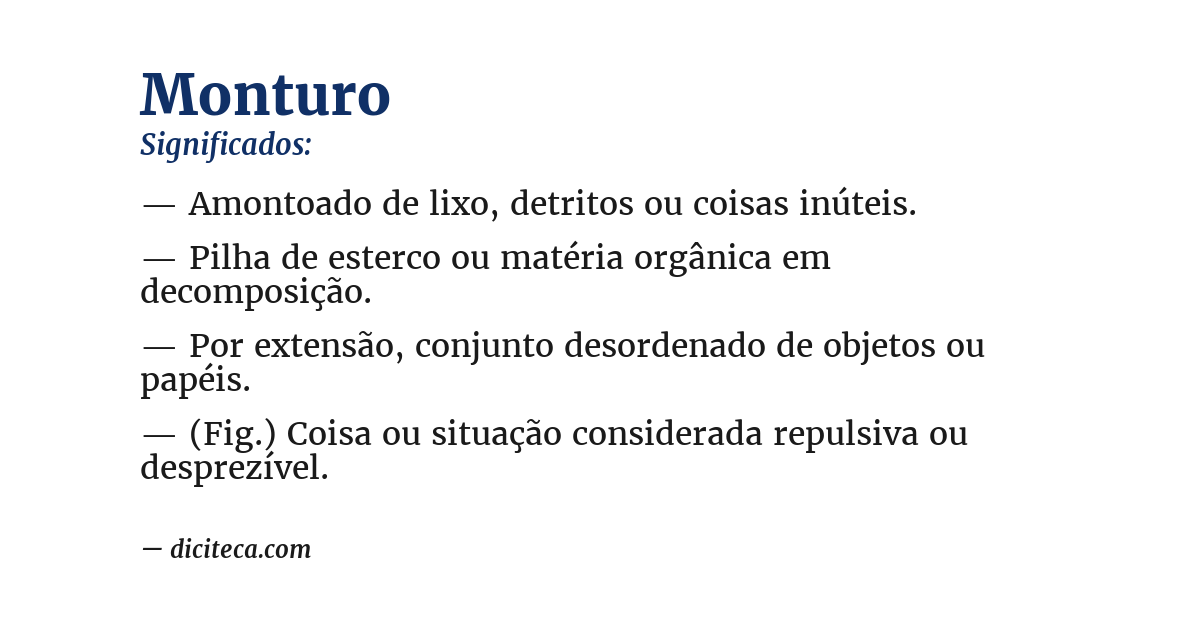 Significado de monturo