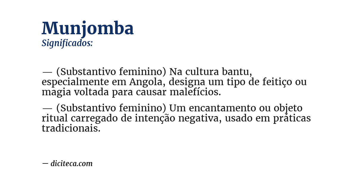 Significado de munjomba