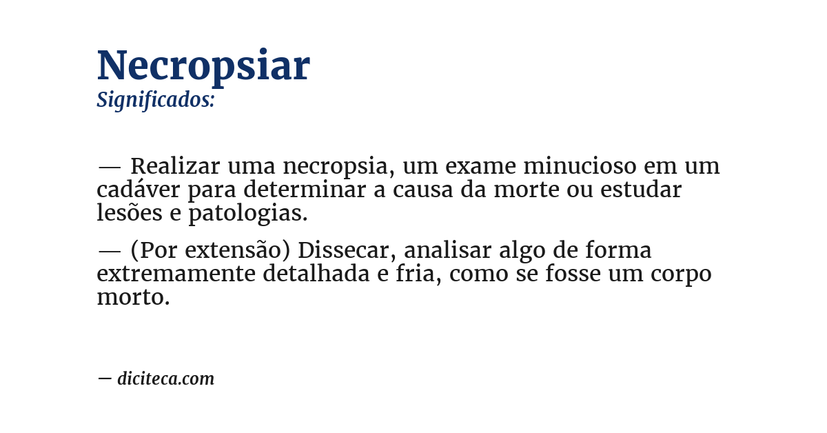 Significado de necropsiar