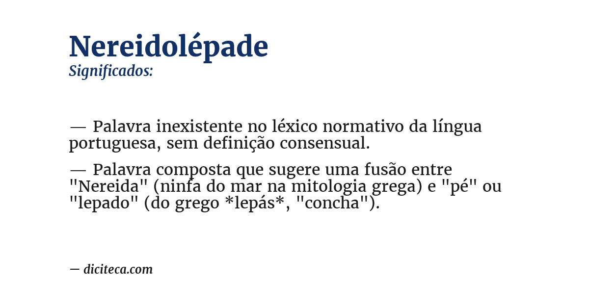 Significado de nereidolépade