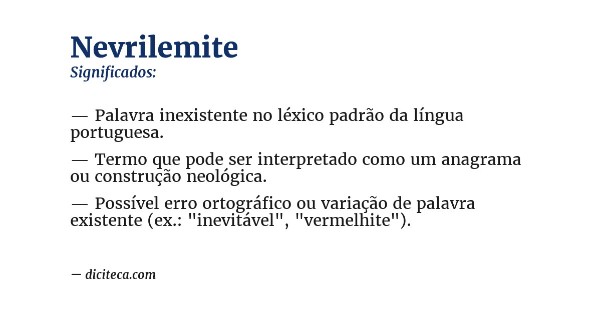 Significado de nevrilemite