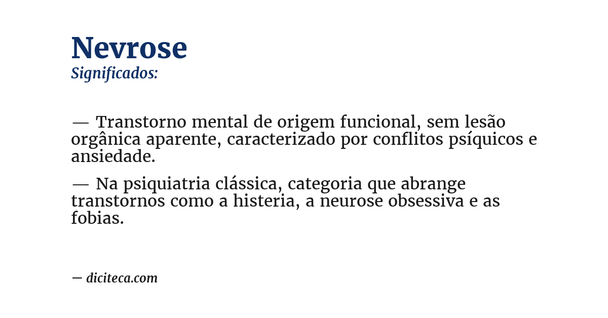 Significado de nevrose