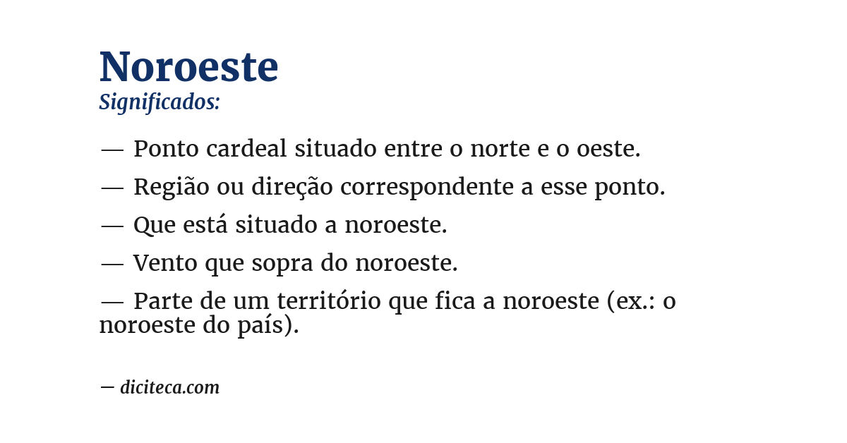 Significado de noroeste