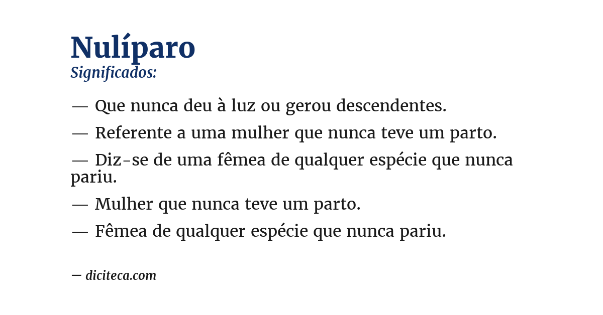 Significado de nulíparo