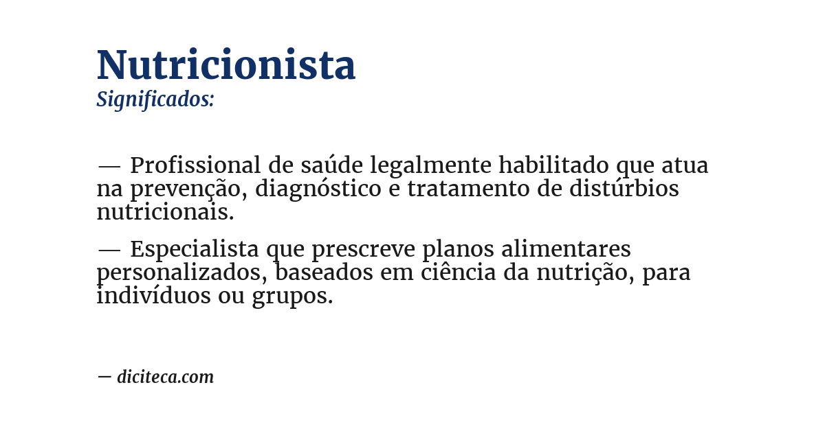 Significado de nutricionista