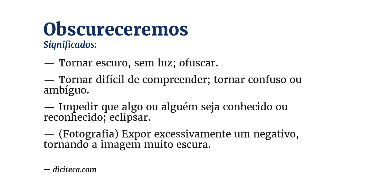 Significado de obscureceremos
