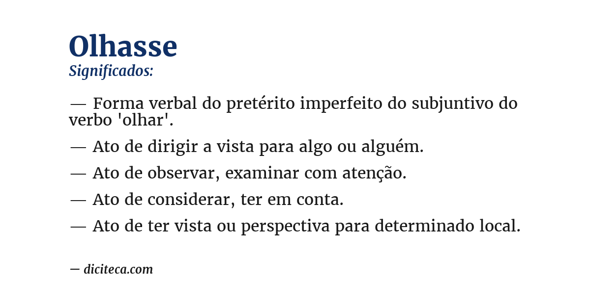 Significado de olhasse