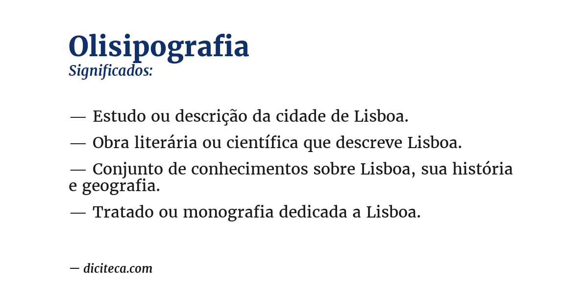 Significado de olisipografia