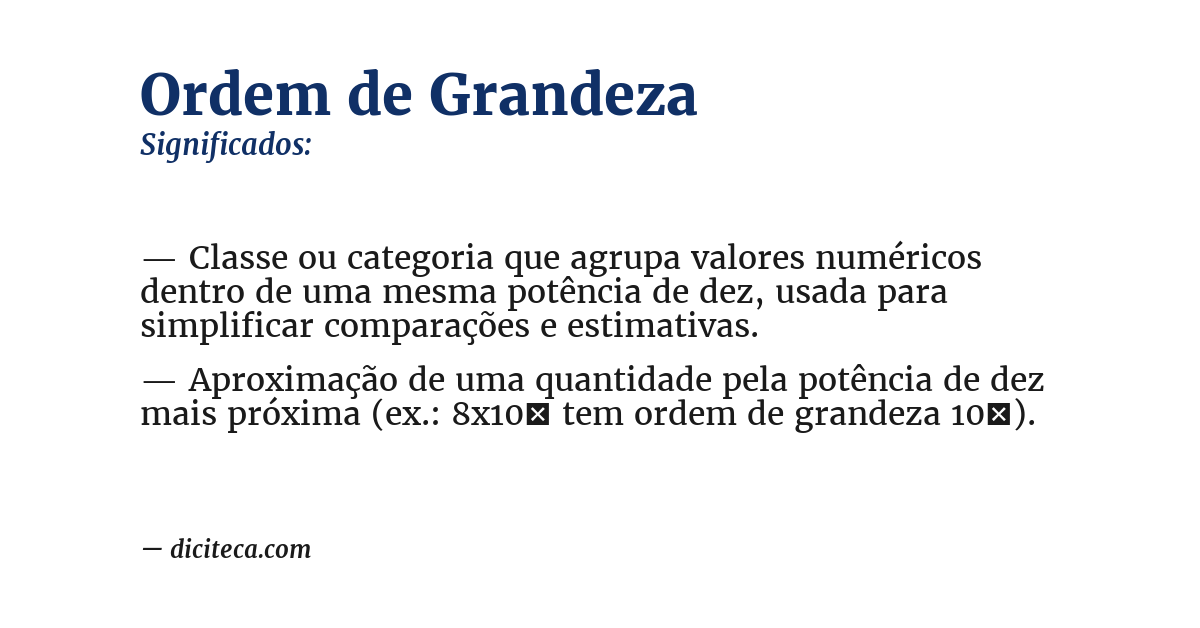Significado de ordem de grandeza