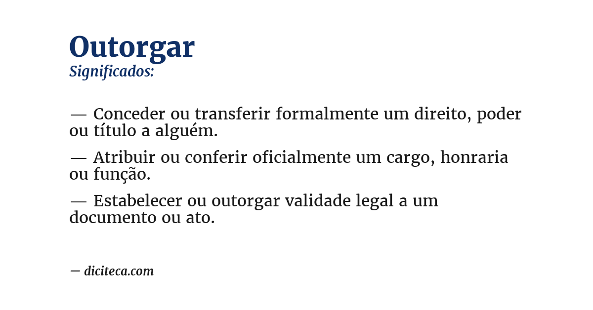 Significado de outorgar