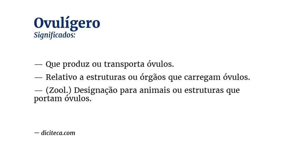 Significado de ovulígero