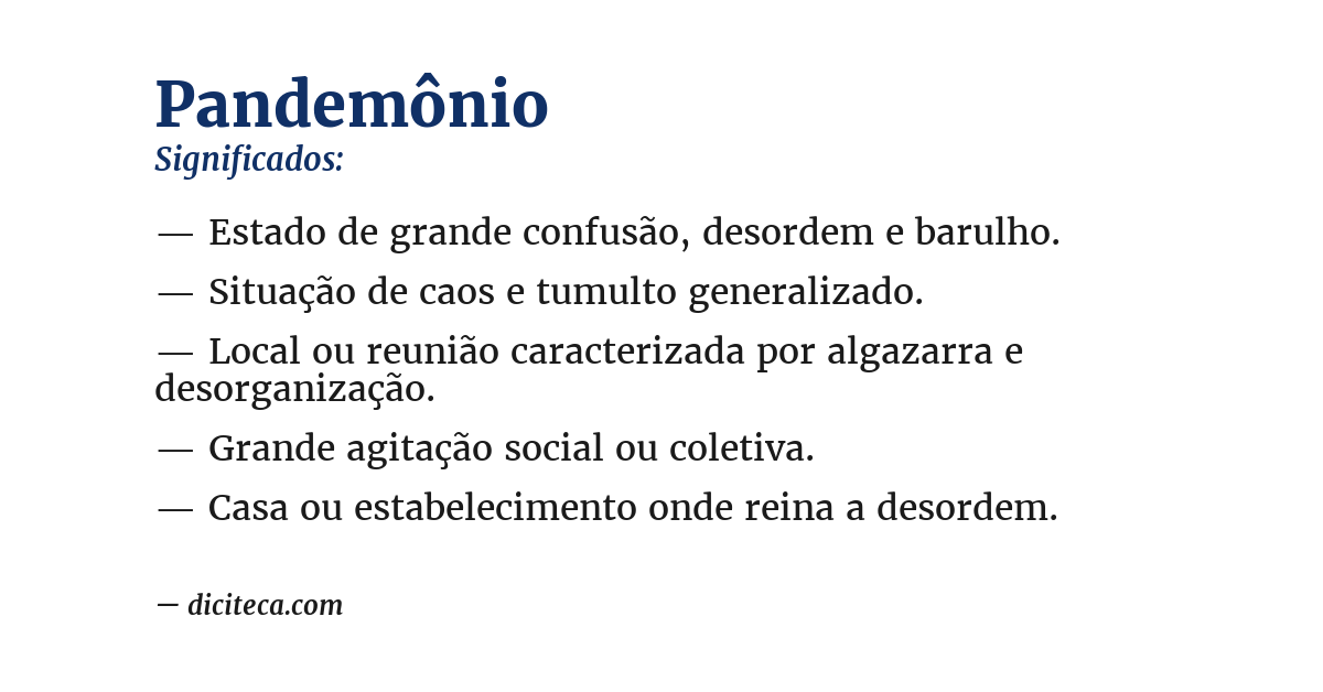 Significado de pandemônio