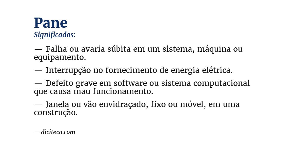 Significado de pane