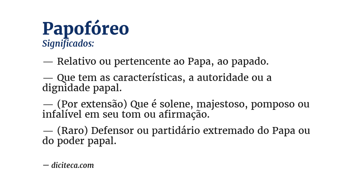 Significado de papofóreo