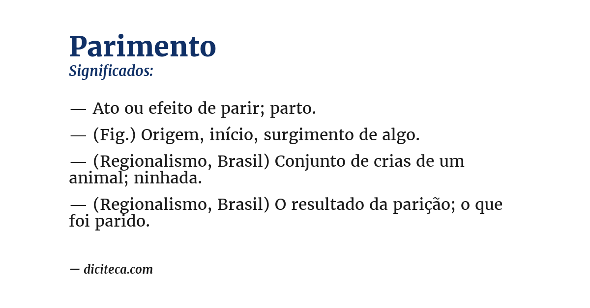 Significado de parimento