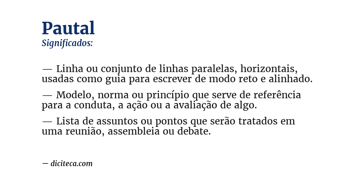 Significado de pautal