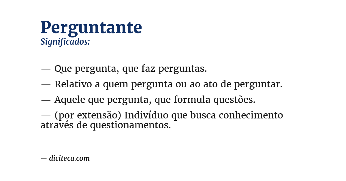 Significado de perguntante