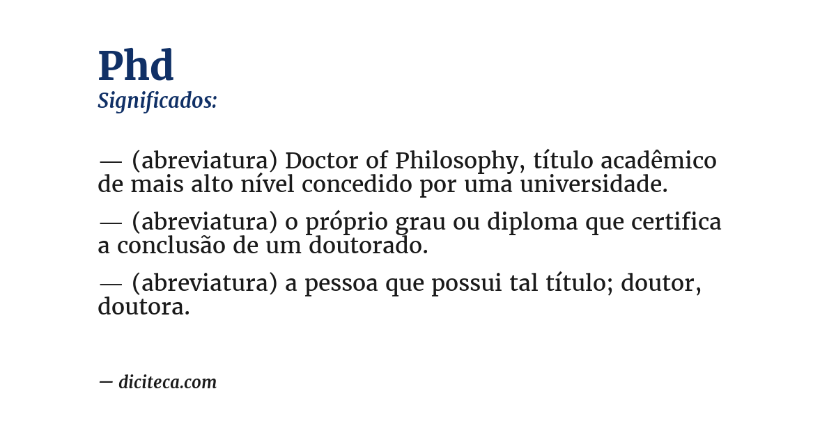 Significado de phd