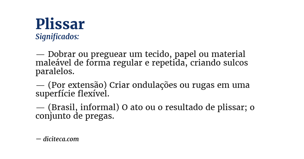 Significado de plissar