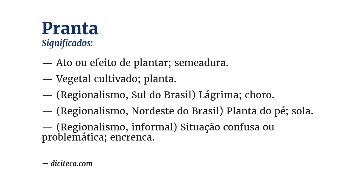 Significado de pranta