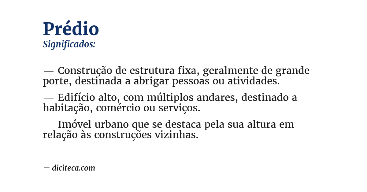 Significado de prédio